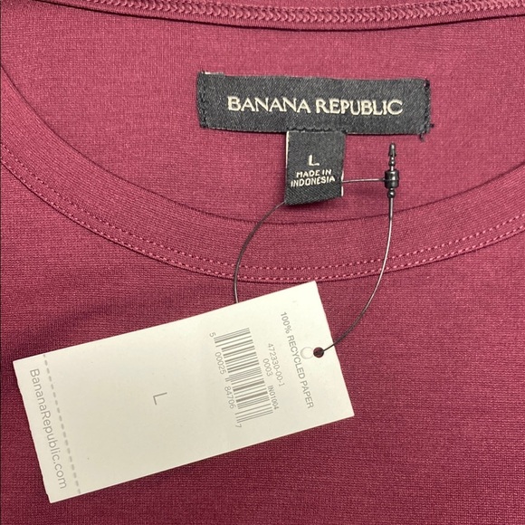 Banana Republic Burgundy Dress Long Sleeve Side Cinch Side Slit Stretch Large - Picture 3 of 12